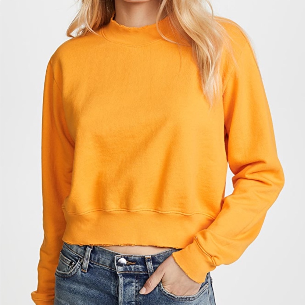 Poppy Orange cropped Cotton Citizen Hoody